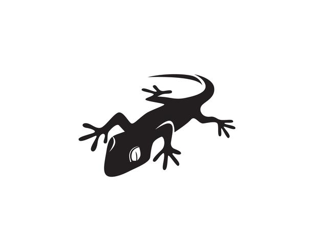 Lizard Chameleon Gecko Silhouette svart vektor