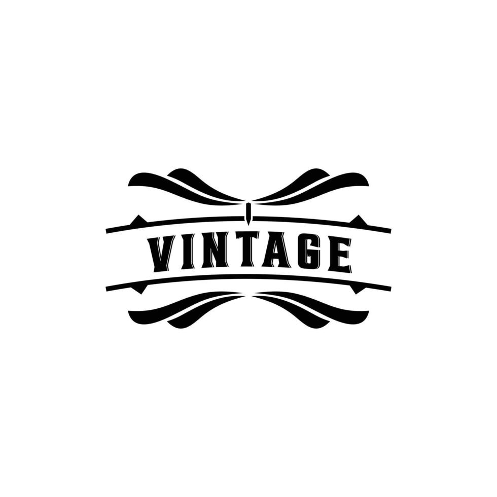 klassisk vintage retro western logotyp designinspiration vektor