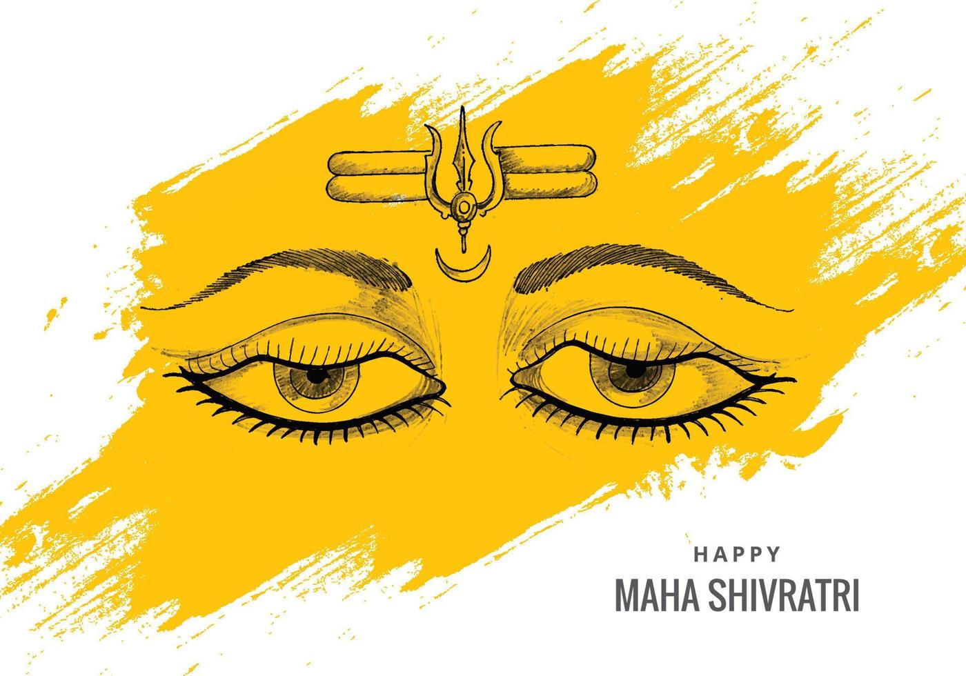 hand zeichnen hindu maha shivratri lord shiva augen skizze kartenentwurf vektor
