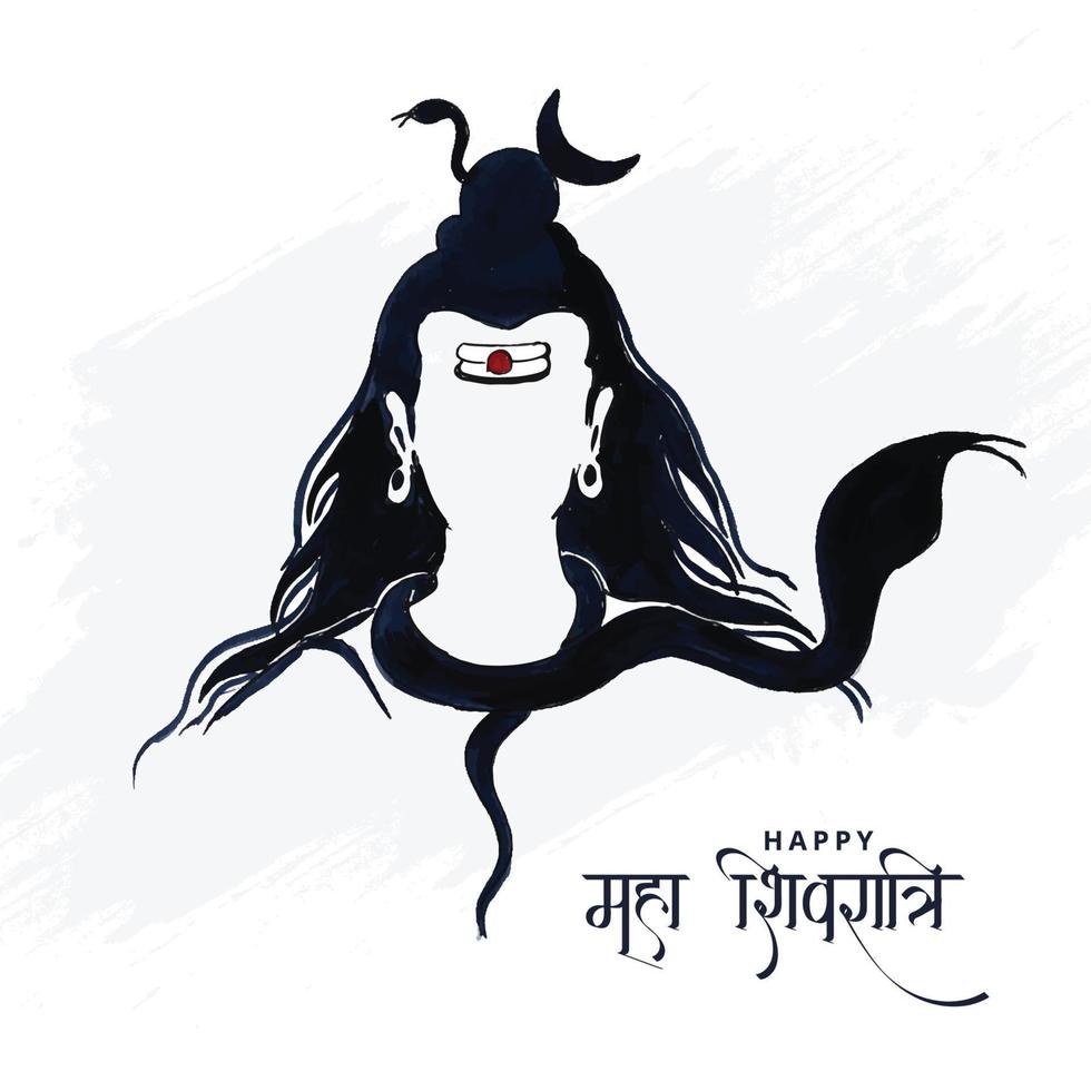 lord shiva indiska hinduiska guden för maha shivratri-kortbakgrund vektor