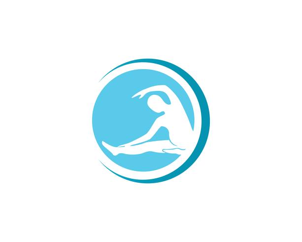 Athletische Yogakörperlogosymbol-Vektorikonen vektor