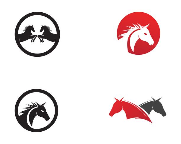 Pferdekopf schwarz Logo Template Vector