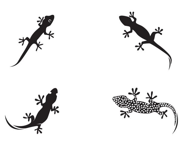 Lizard Chameleon Gecko Silhouette svart vektor