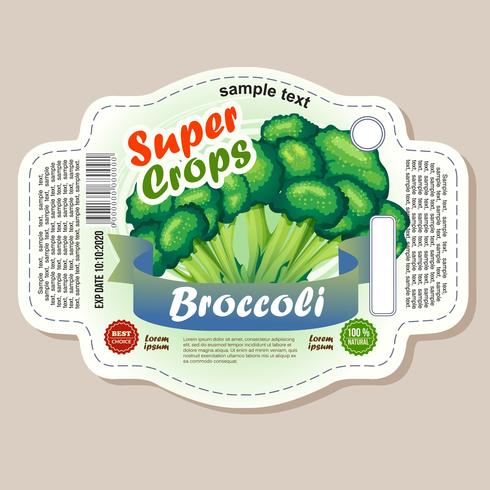 broccoli etikett klistermärke vektor