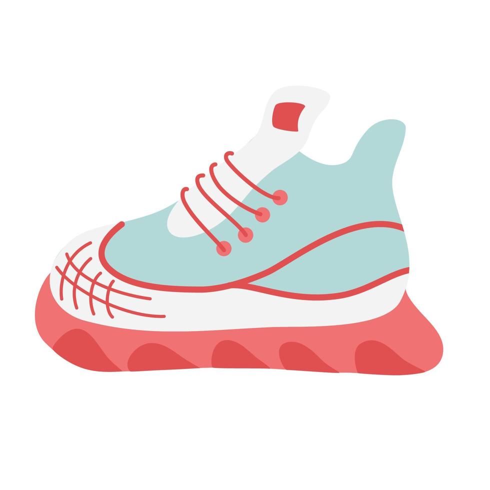 sneakers. skor för sport, fitness, löpning, promenader och resor. platt vektorillustration isolerad på vit bakgrund vektor