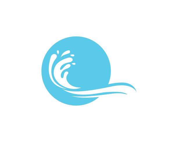 Wave beach logo och symboler vektor mall