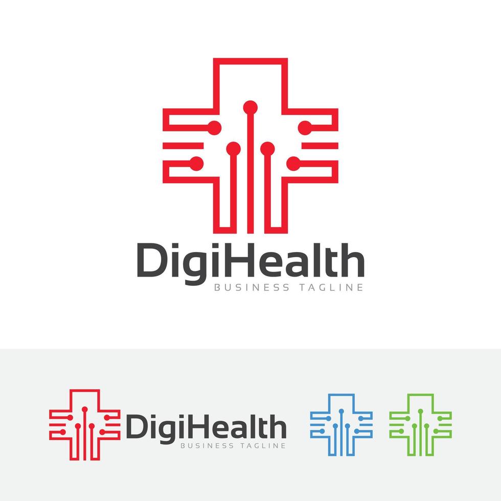 Logo-Design für Gesundheitstechnologie vektor