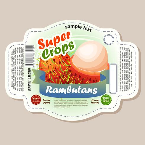 Rambutans Label Aufkleber vektor