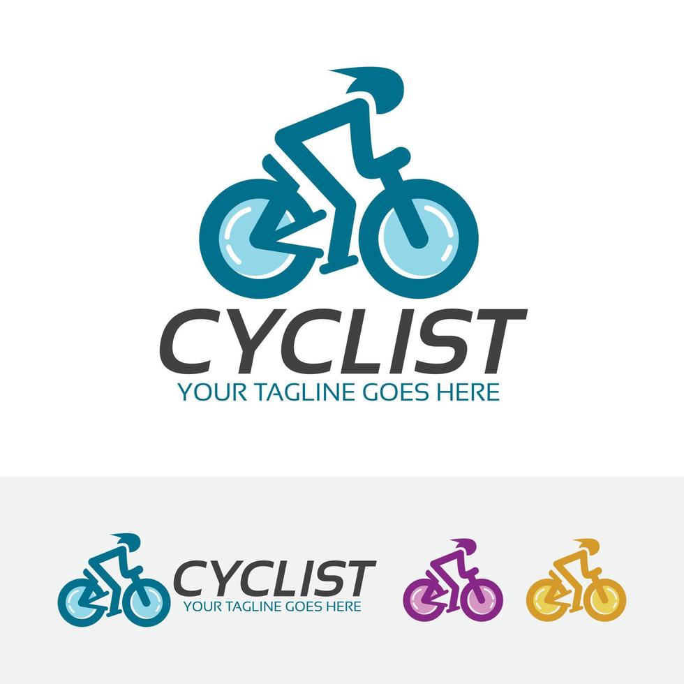 cyklist vektor logotypdesign