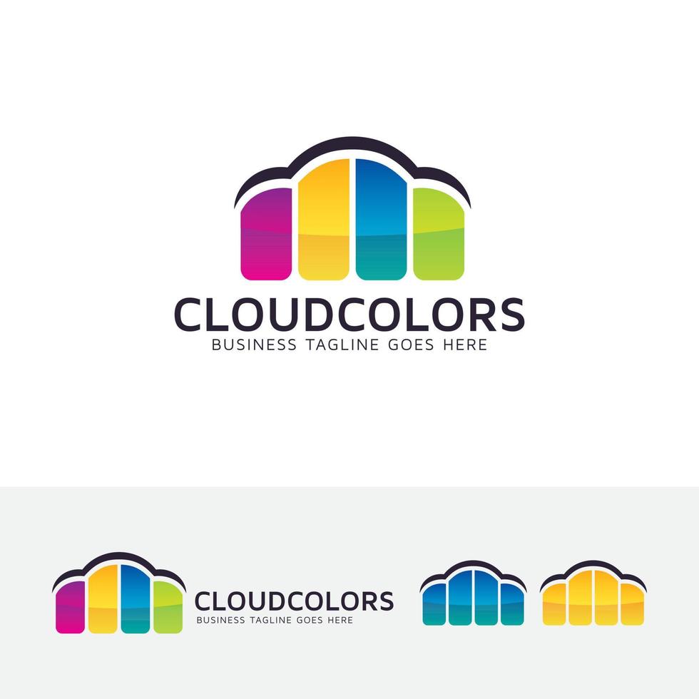 Cloud-Farbvektor-Logo-Design vektor