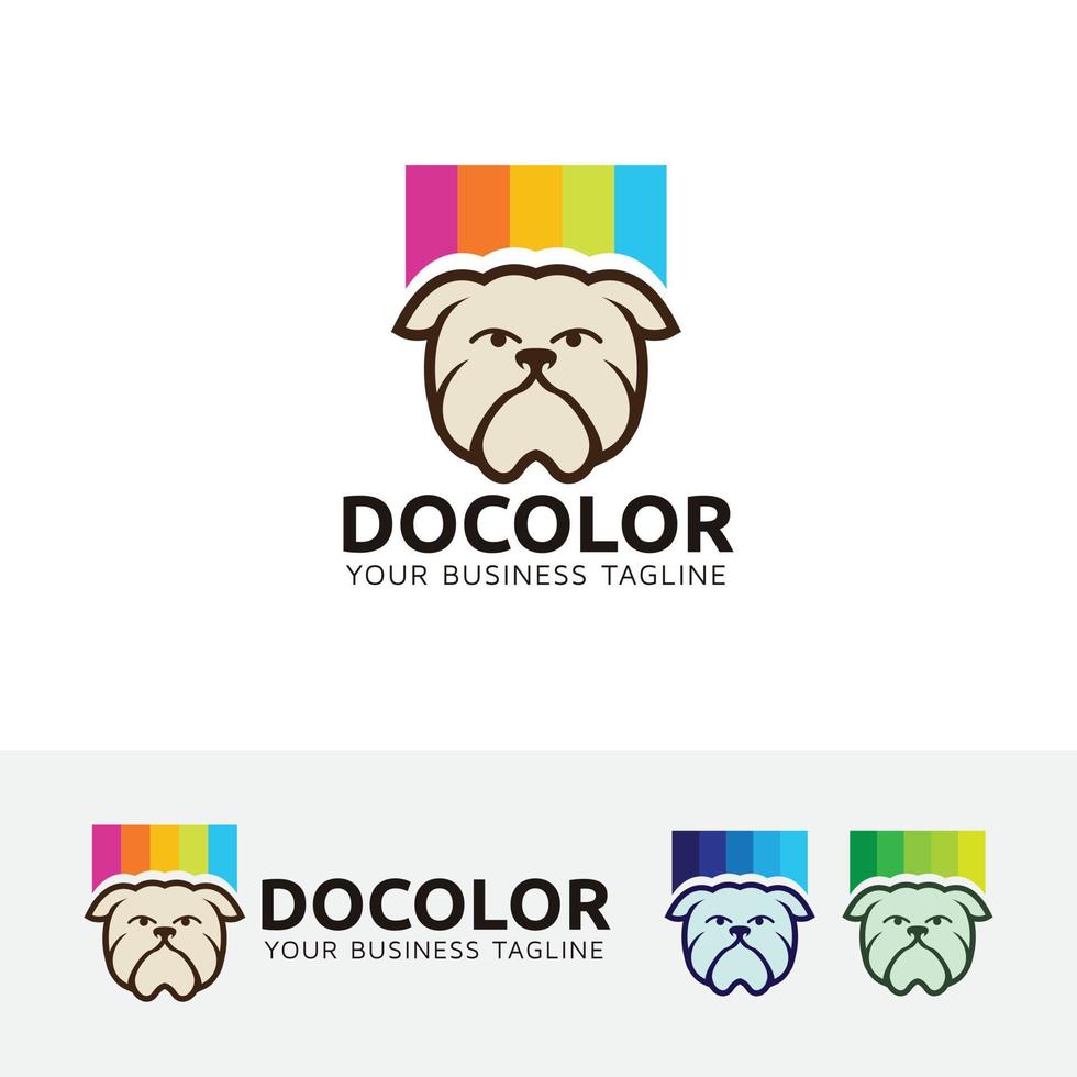Hund Farbvektor-Logo-Design vektor