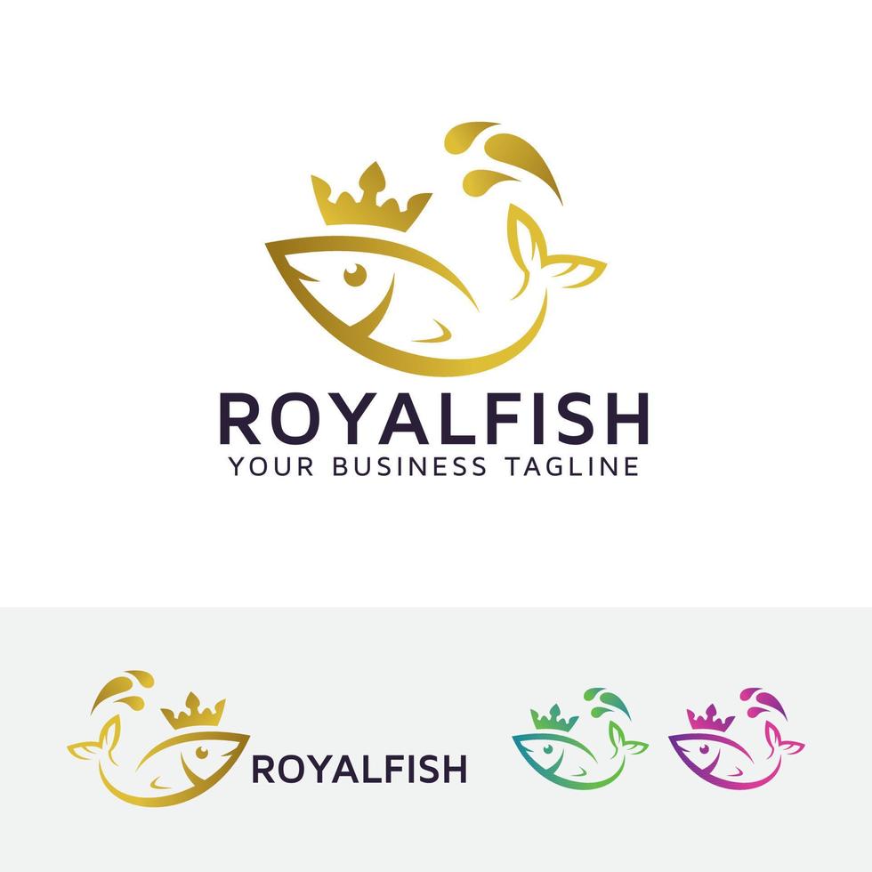 guld fisk vektor logotypdesign