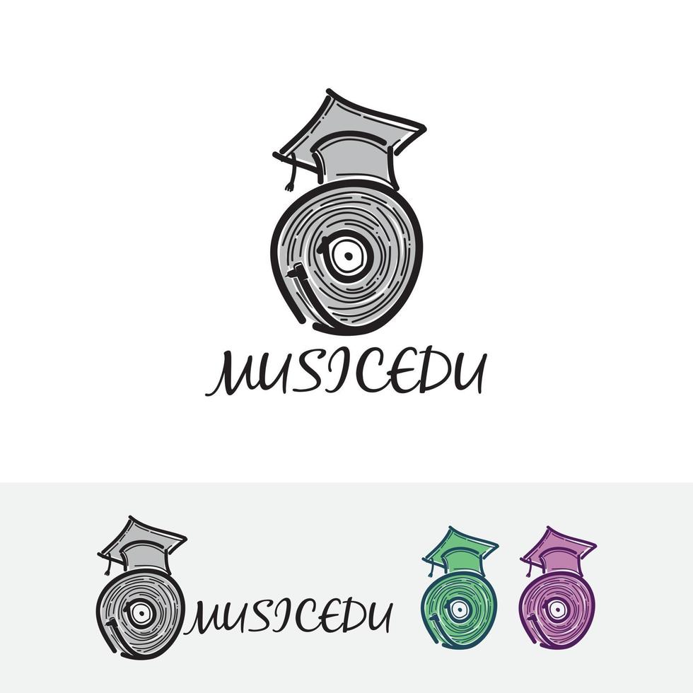 musikutbildning logotyp design vektor