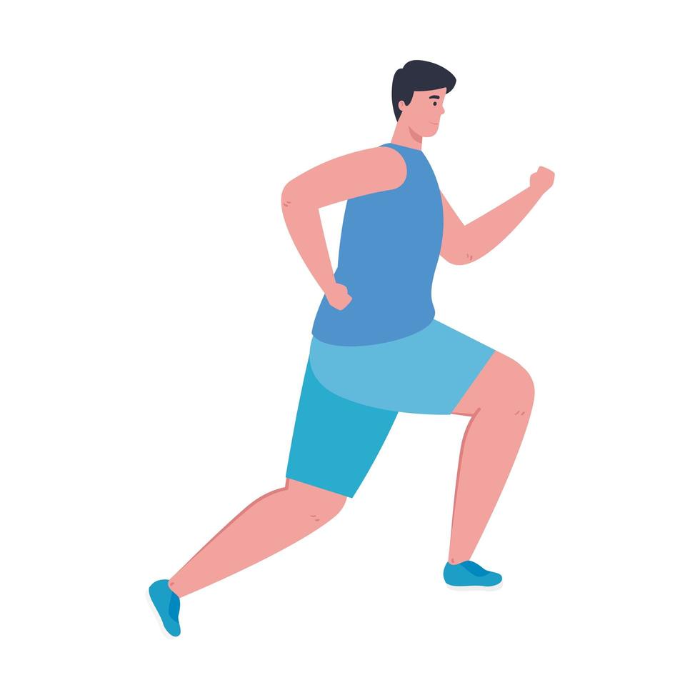 Mann läuft, Mann in Sportkleidung joggt, männlicher Athlet, sportliche Person vektor
