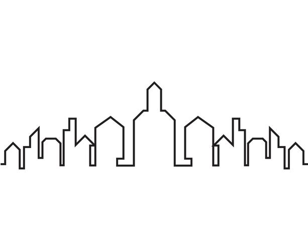 Moderne Skyline der Stadt. Stadtsilhouette. Vektor-Illustration in Wohnung vektor