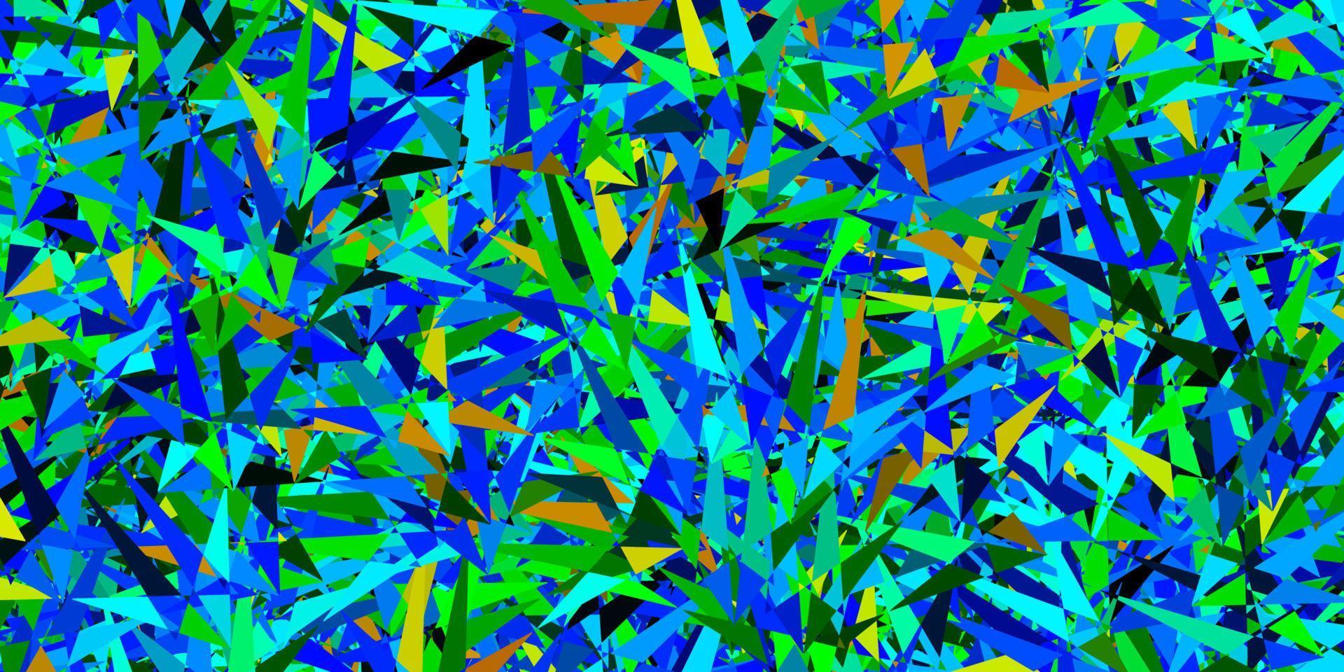 dunkelblaues, grünes Vektorlayout mit Linien, Dreiecken. vektor