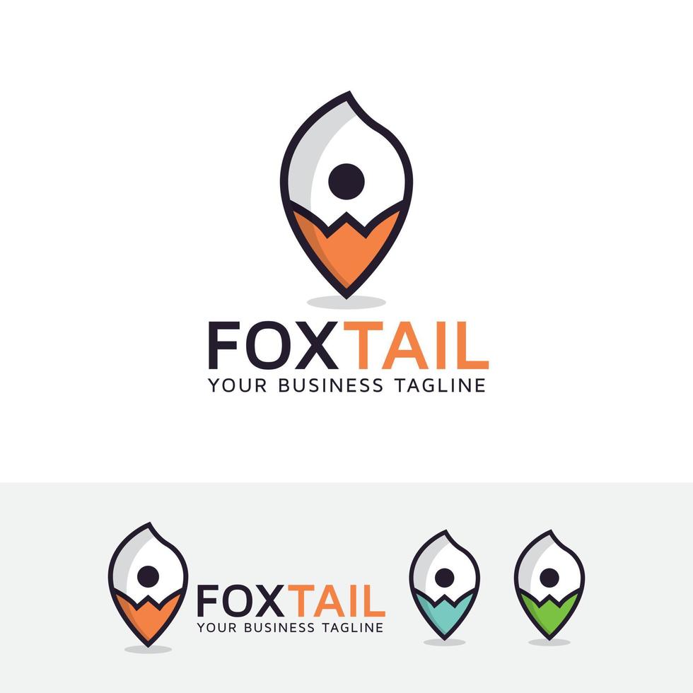 Fox Tail Point Logo-Design-Konzept vektor