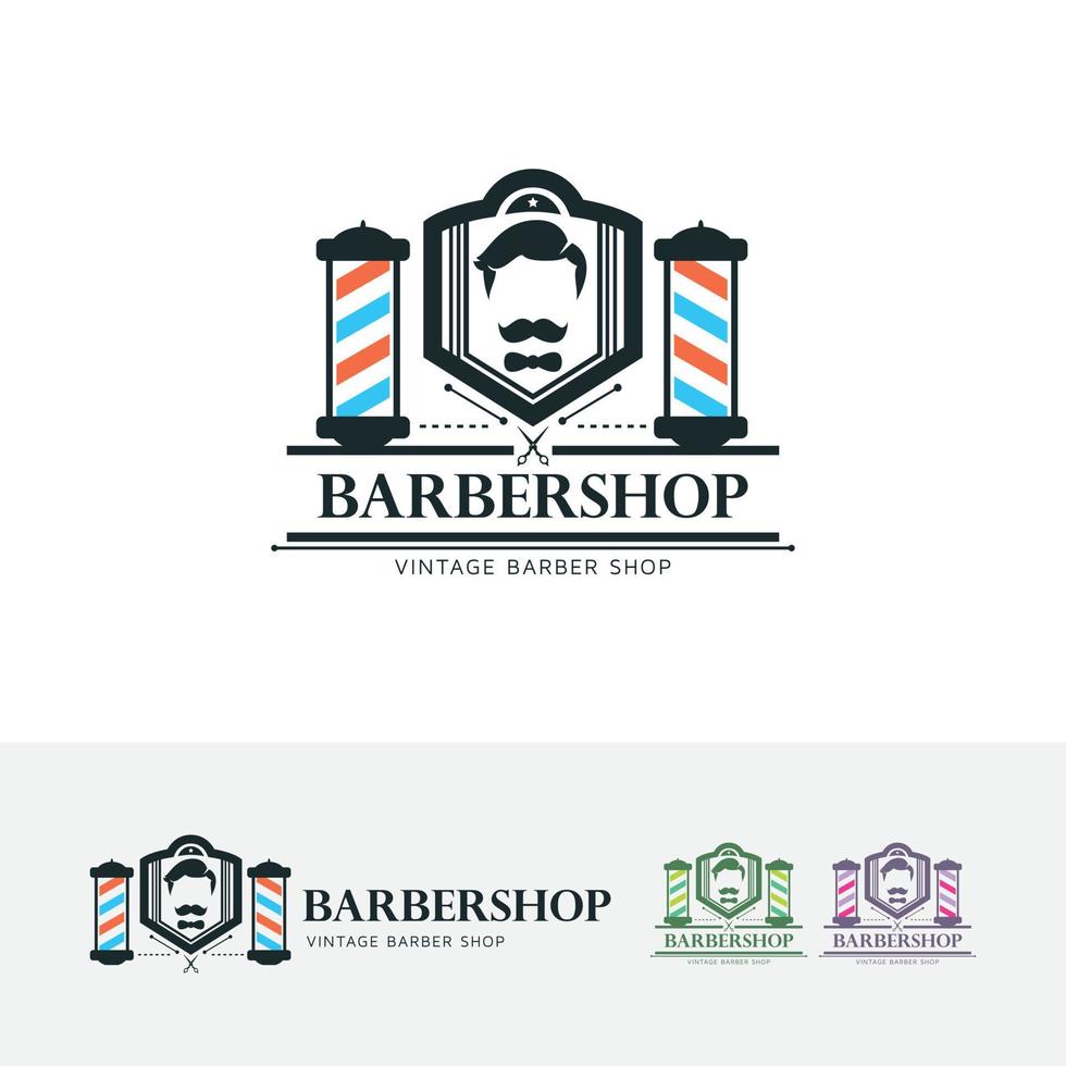 barbershop logotyp designmall vektor