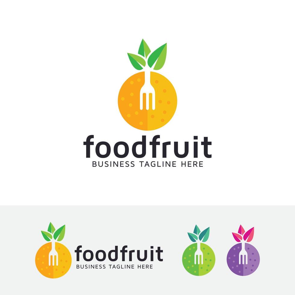 mat frukt logotyp design vektor