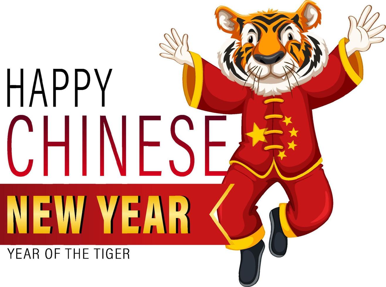 frohes chinesisches neujahrsplakatdesign mit tiger vektor