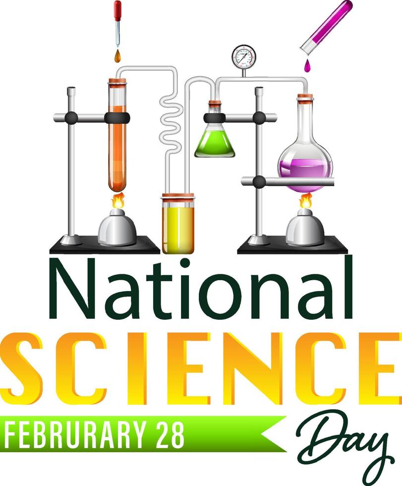 Plakatdesign zum nationalen Tag der Wissenschaft vektor