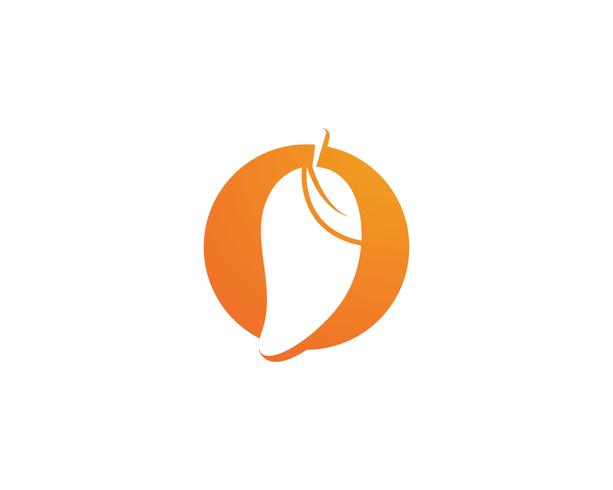 Mango frukter vektor logotyp symbol