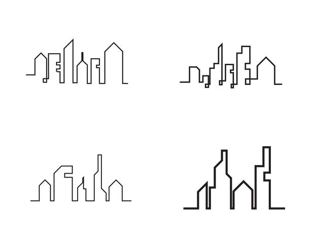 Moderne Skyline der Stadt. Stadtsilhouette. Vektor-Illustration in Wohnung vektor