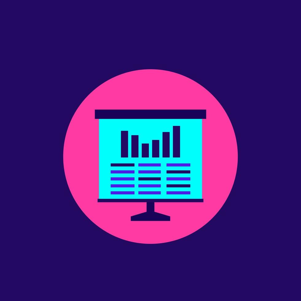 Präsentation mit Statistikdatensymbol, Vektor