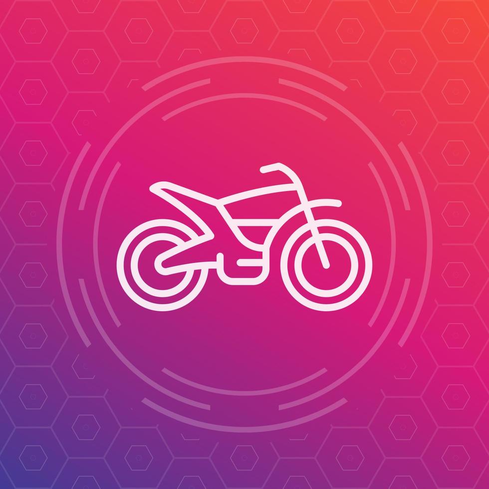 Offroad-Fahrrad, lineares Symbol für Motorräder, Vektorpiktogramm vektor