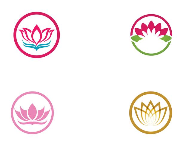 Lotus blomma logotyp och symboler vektor mall