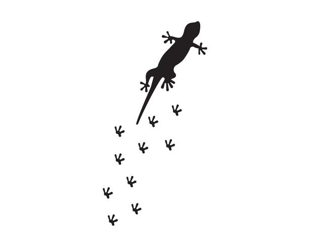 Lizard Chameleon Gecko Silhouette svart vektor svart