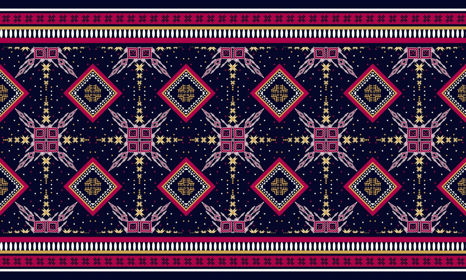 geometrische ethnische orientalische nahtlose Muster traditionelles Design für Hintergrund, Teppich, Tapete, Kleidung, Verpackung, Batik, Stoff, Vektorillustration. Stickerei-Stil. vektor