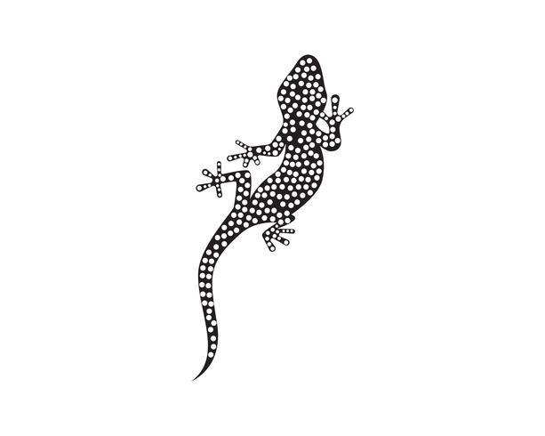 Lizard Chameleon Gecko Silhouette svart vektor svart