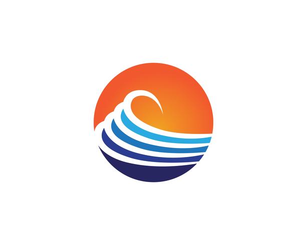 Wave beach logo och symboler vektor mall