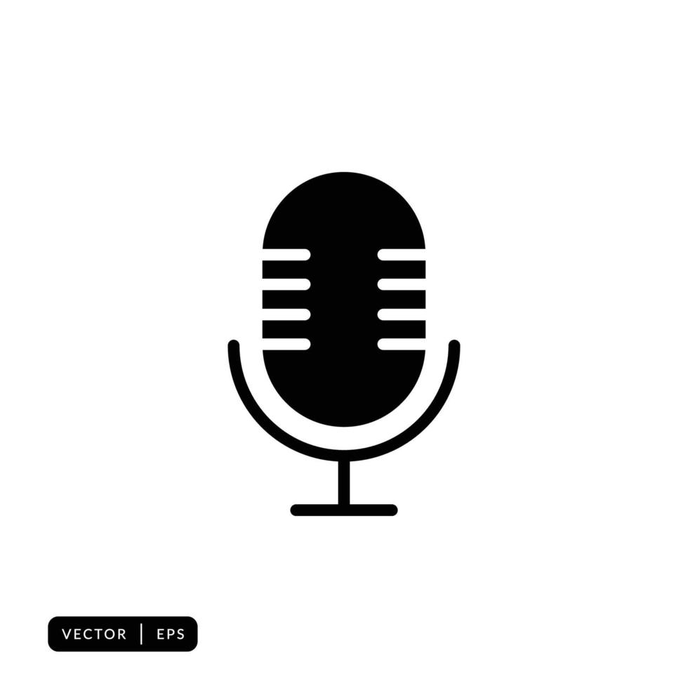 mikrofon ikon vektor - tecken eller symbol
