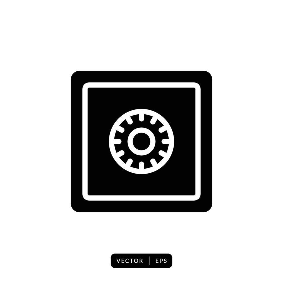 kassaskåp ikon vektor - tecken eller symbol