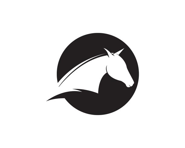 Hästhuvud svart Logo Mall Vector