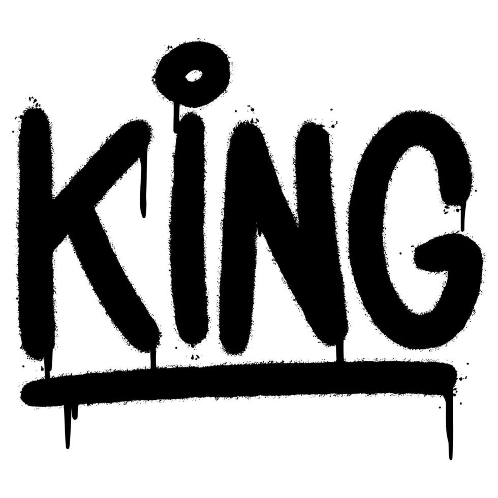 graffiti kung ord sprutas isolerad på vit bakgrund. besprutad king font graffiti. vektor illustration.