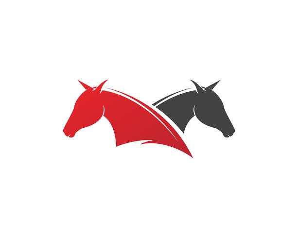 Pferdekopf schwarz Logo Template Vector