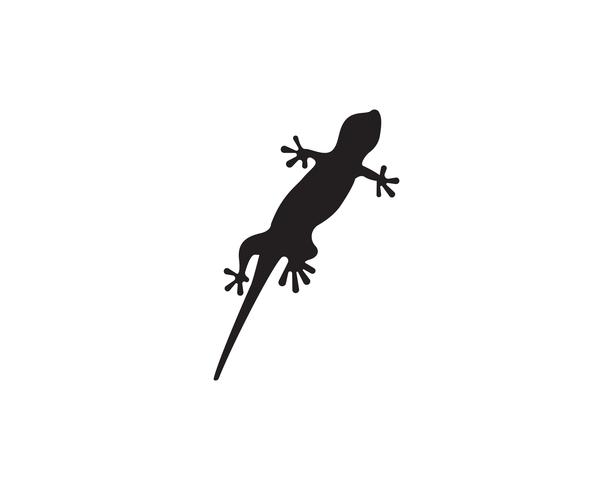 Lizard Chameleon Gecko Silhouette svart vektor svart