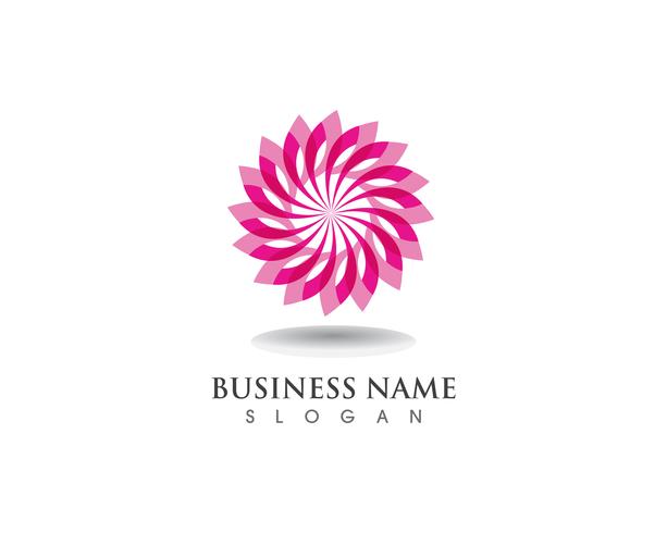 Blumenmuster Logo und Symbole auf weißem Hintergrund vektor
