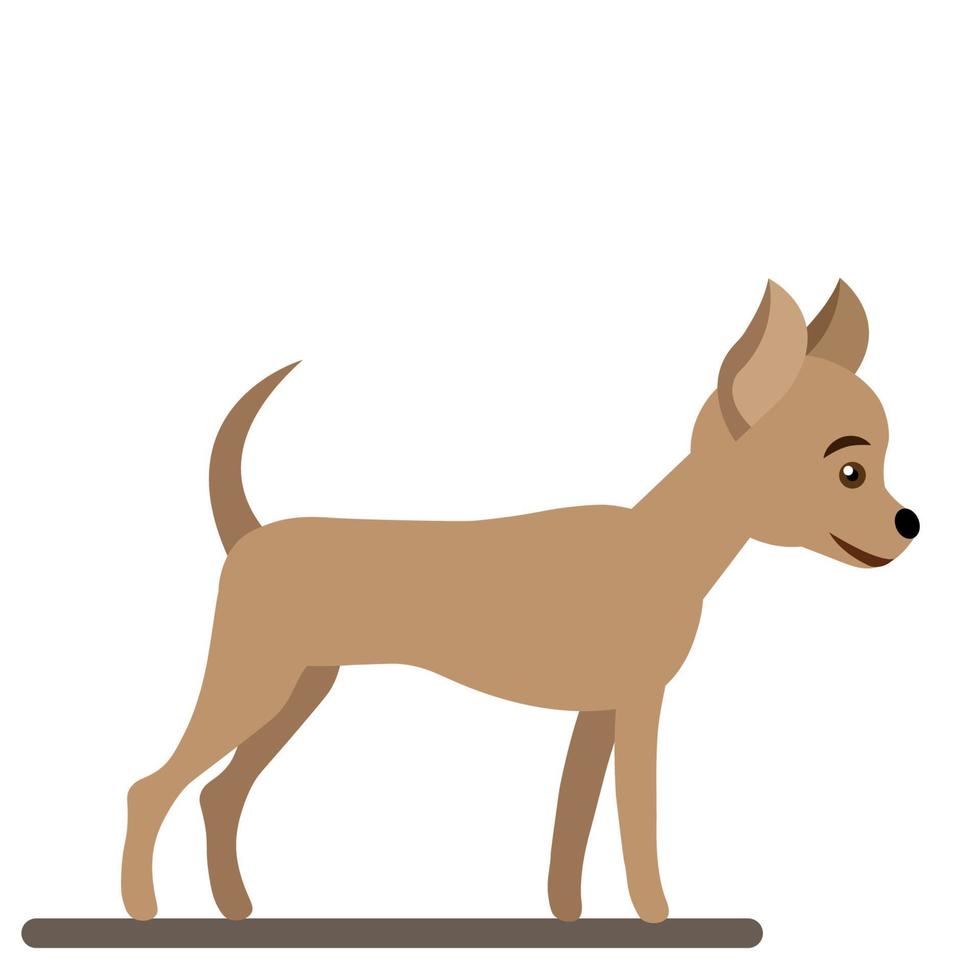 vektor rolig vovve, brun hund isolerad på vit bakgrund