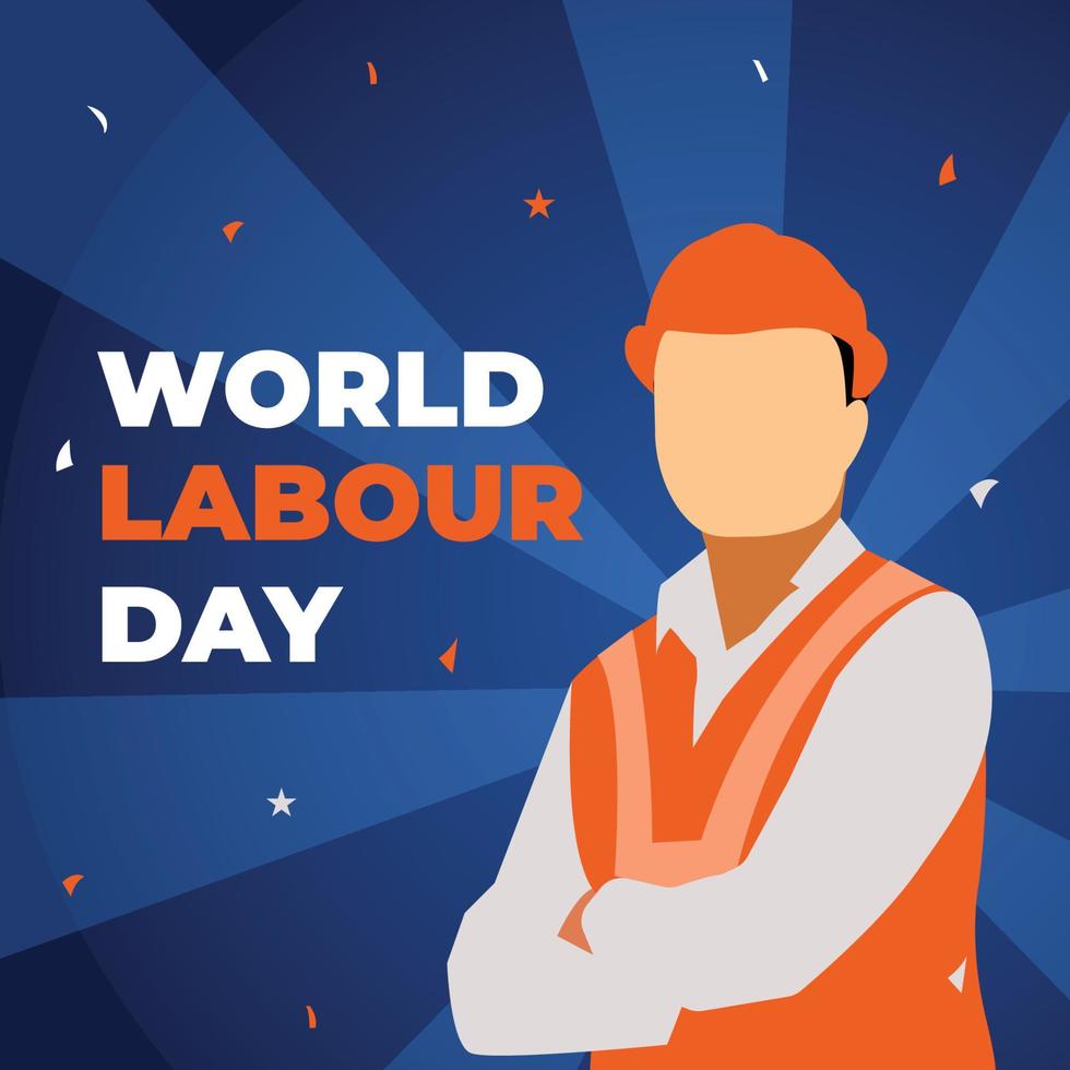 World Labour Day sociala medier post design vektor