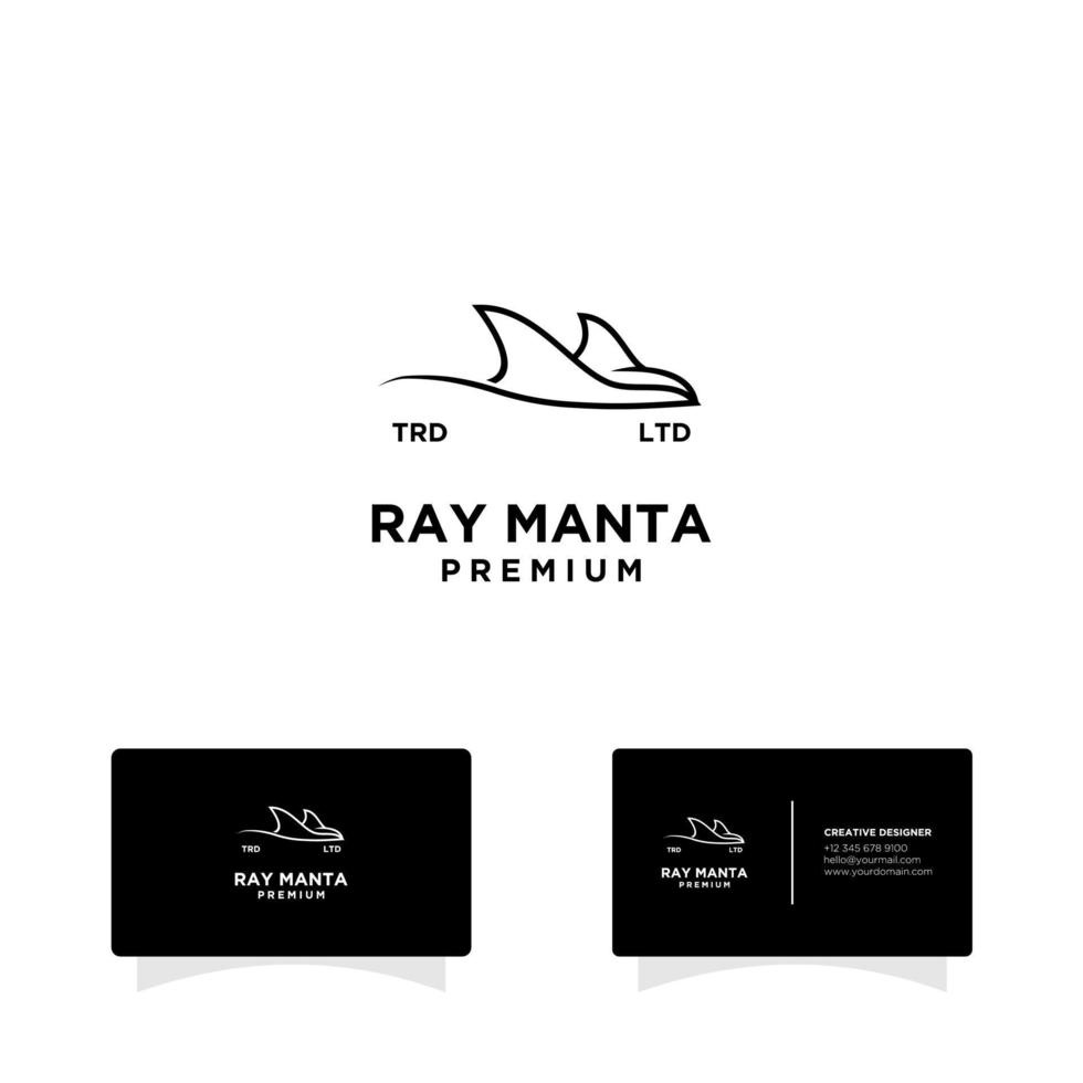 Manta Ray Black Line Logo Premium vektor