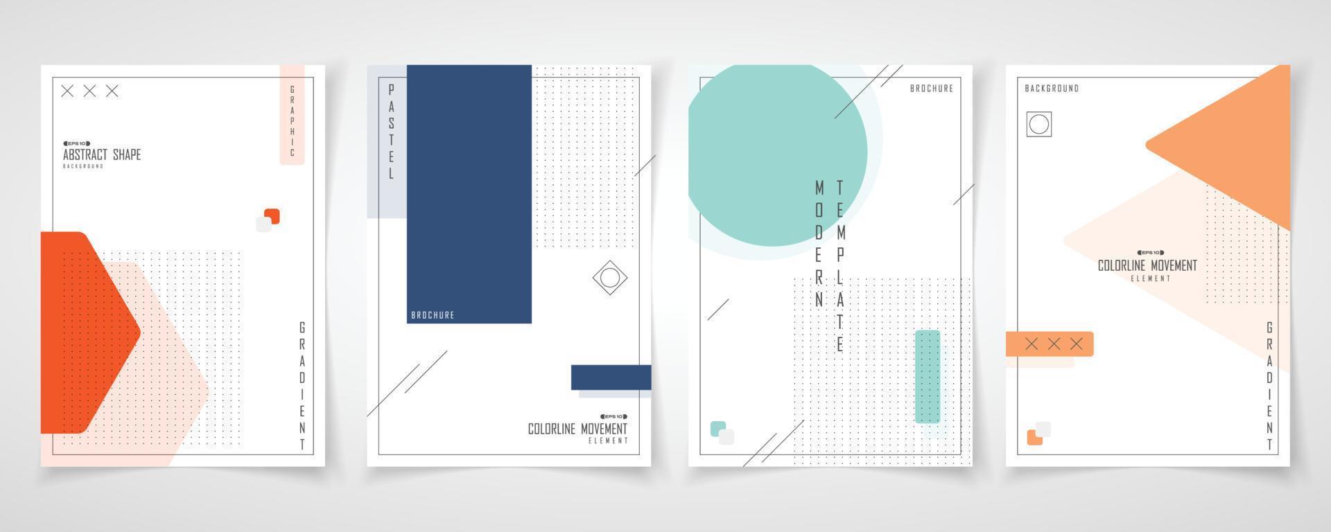 abstraktes minimales design der geometrischen musterschablone der broschüre. Überschneidung mit Elementstil des Covers a4 Hintergrund. Illustrationsvektor vektor