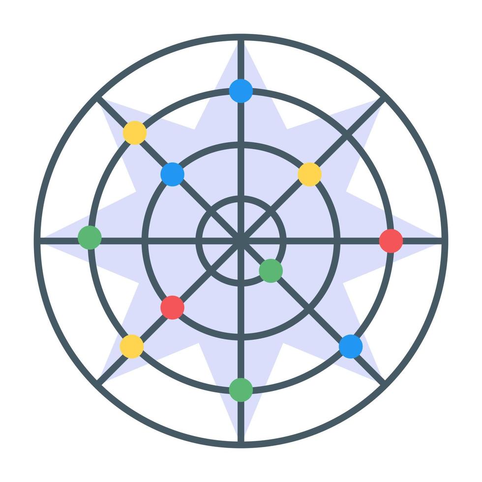 flache Premium-Ikone des Spinnennetzradars vektor