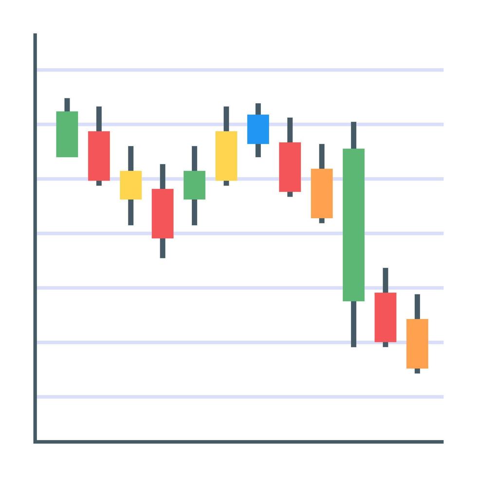 ein Boxplot oder ein Candlestick-Chart-Symbol in flachem, bearbeitbarem Design vektor