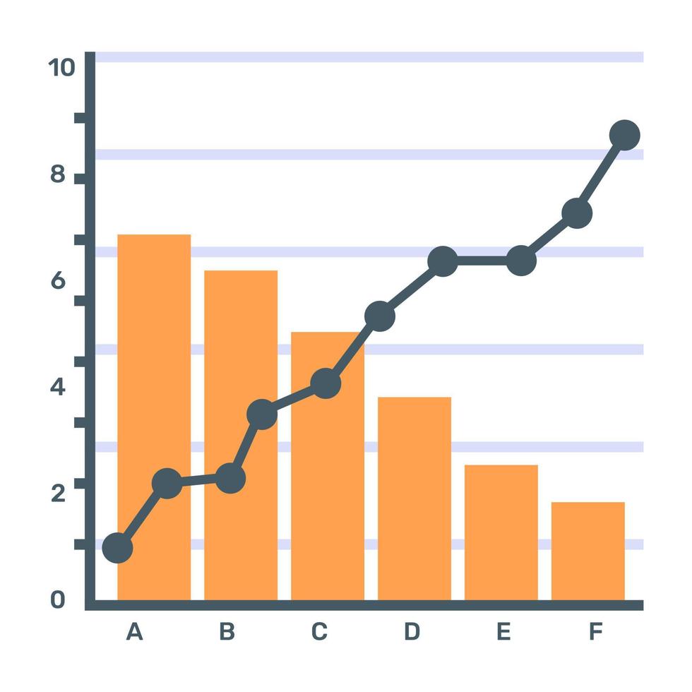 ein flaches editierbares Symbol der Pareto-Analyse vektor