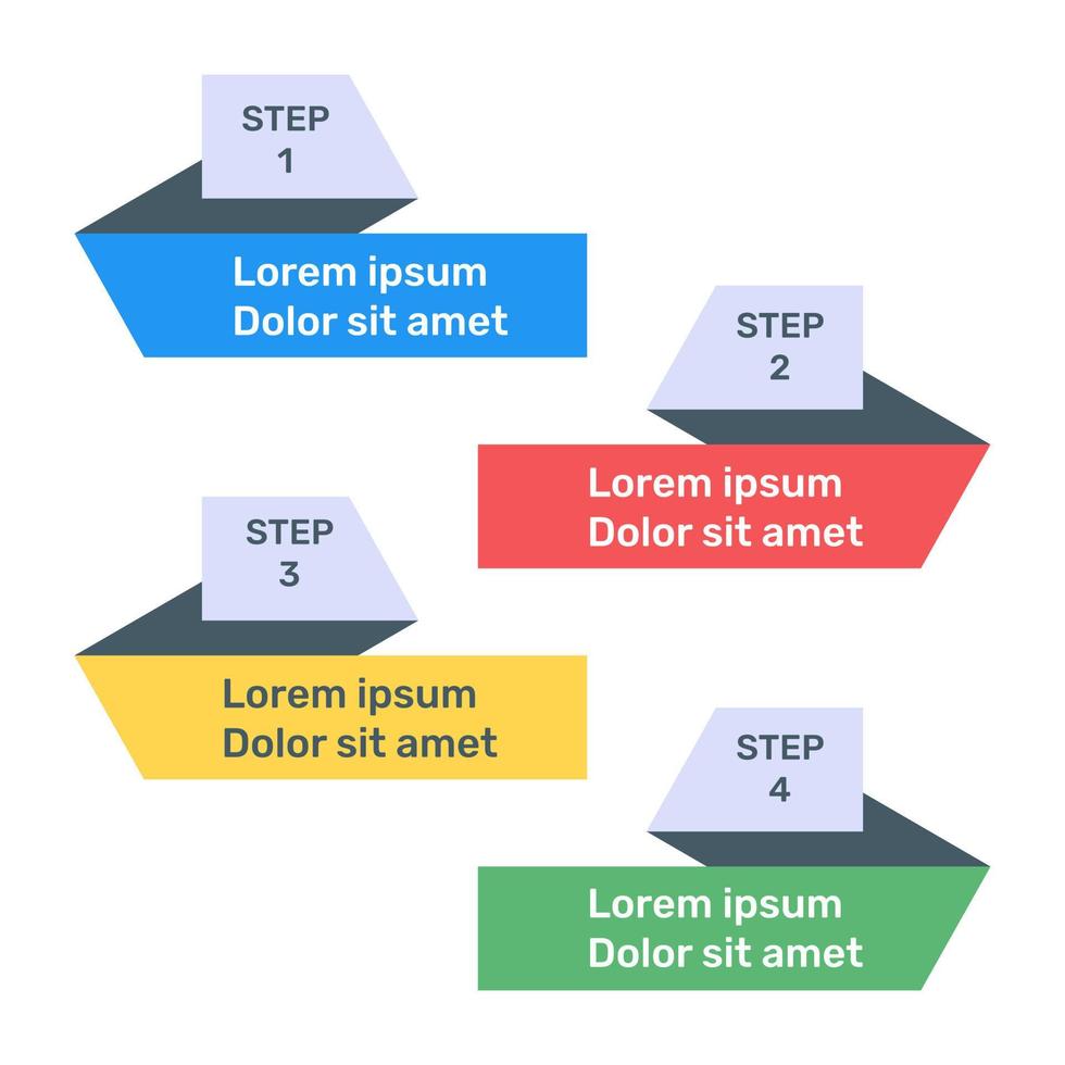 Infografik-Symbol für Schrittetiketten im flachen Design vektor