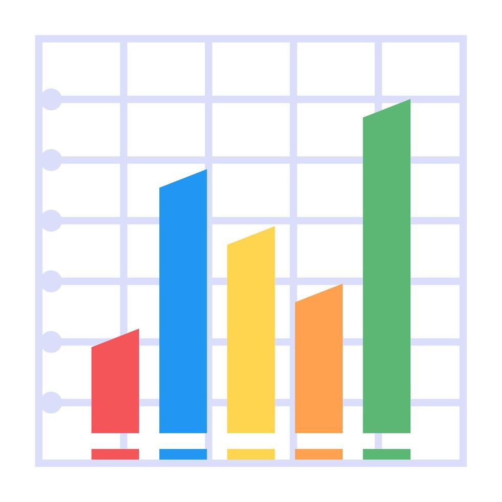 Balkendiagramm flaches Icon-Design vektor